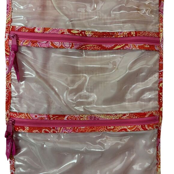 Vera Bradley Cosmetic Toiletries Hanging Travel Organizer Paprika Paisley Pink - Picture 5 of 8
